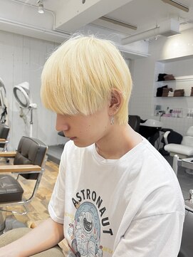 クラップス 杉田店(CLAPS) メンズマッシュウルフ/ブロンド/ホワイトカラー/ハイトーン