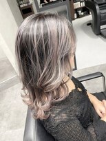 アコ(Aco)&nbsp;コントラストバレイヤージュ/シルバー/ベージュ