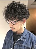 スパイラルパーマ ソフトアフロ 刈り上げ2ブロック大須 / 井上