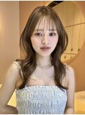 レイヤーカット顔まわり前髪矯正オリーブベージュharuhi