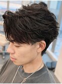 奈良men'sツイストフェザーパーマフェザーショート