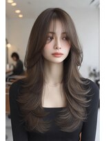 ノイエ 原宿 北参道(NoIE) ロングミディアムレイヤーケアブリーチシャンパンベージュ