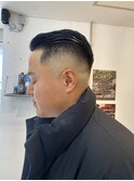 メンズカットフェードスキンフェードハードパート七三分け