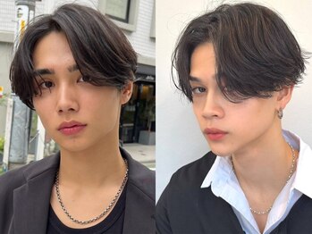 メンズサロン サンド 横浜(Men's salon sand)の写真/【ビジネスマン支持◎】ニュアンスパーマで清潔感溢れるセンターパートに◎