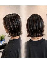 キミトヘアデザインアンドスパ(Kimito Hair design&spa) 30代 ミディアムレイヤー レイヤーボブ ミルクティーベージュ