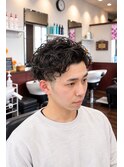 大人メンズ×スパイラルパーマ