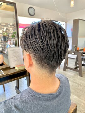 オレンジ(orange) メンズツーブロックミディアムスタイル