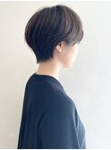 耳掛けショート/黒髪/小顔カット/マッシュショート/ショートボブ