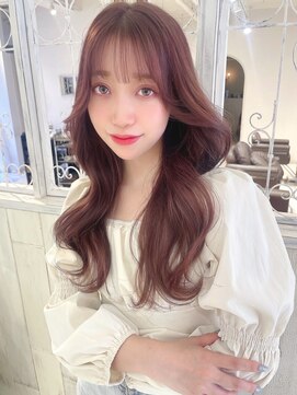 リコバイアフロート(riko by afloat) レイヤーカット/顔まわりカット/韓国ヘア/ピンクブラウン