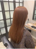 透明感コーラルピンクイルミナカラー＆髪質改善