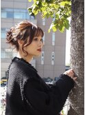 カッパーオレンジ×簡単ヘアアレンジ【編み込みなし！】