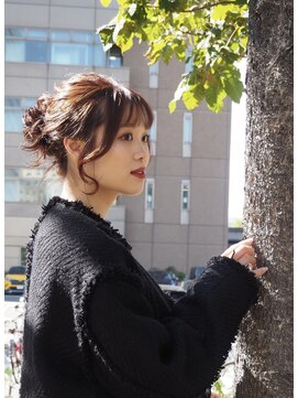 ヘアメイク マルナ 本店(HAIR MAKE MALUNA) カッパーオレンジ×簡単ヘアアレンジ【編み込みなし!】