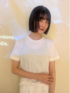 ホテリー(Hotely) ブリーチなし20代セミロングレイヤー顔まわりレイヤーボブ