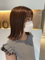 フロア(FLOOR)&nbsp;切りっぱなしボブ×ベージュカラー