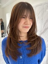 アンダーバーホワイトモデ 河内長野(_WHITE mode) ハイライトカラーミルクティーベージュレイヤーカット