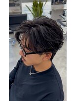 オム ブランシェ(HOMME BLANCHE’)&nbsp;【Ryo】フェザーパーマ＆ホワイトハイライト