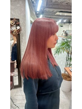 ゴーグッド(GO GOOD.) 【えいじ】ロングヘア/ダブルカラー/ピンクベージュ