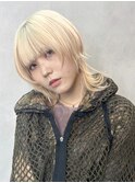 美髪ホワイトブロンドウルフカットウルフレイヤー_49527