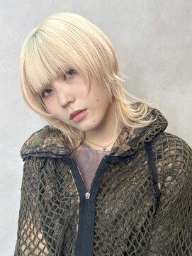 アルバム 池袋(ALBUM) 美髪ホワイトブロンドウルフカットウルフレイヤー_49527