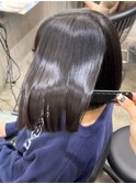 髪質改善縮毛矯正レイヤーカット顔周り前髪韓国ミニウルフ