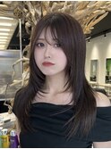韓国ヘア/透明感グレージュ/顔まわりレイヤー/佐々木麻衣