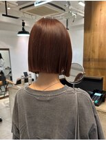乾かすだけでキマる髪/ナチュラルブラウン切りっぱなしボブ