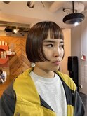 〈○8〉ショート韓国ボブハイライト髪質改善ブリーチ前髪20代30