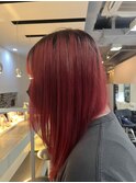 10代/20代/ブリーチカラー/デザインカラー/ツヤ感レッドカラー