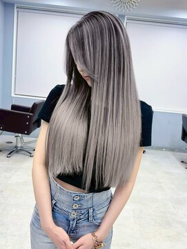 オズ 郡山駅前店(OZ) ケアブリーチベージュで柔らか質感ダブルカラーパープルで透明感