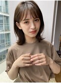 大人ガーリー/ミディアムレイヤーカット/グレージュ/髪質改善//