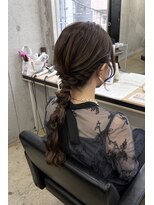 アジールヘア 赤羽駅南口店(agir hair)&nbsp;大人ガーリー編みおろしローポニーヘアセットお呼ばれヘア赤羽