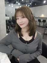 ラベル 渋谷(LAVEL)&nbsp;ワンホンレイヤー×ブリーチなしオリーブベージュ