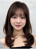 三鷹レイヤーカット韓国ダブルカラー顔周り前髪カットボブ