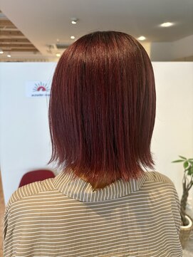 アズールサン 草加西口店(azule-sun) 40代,ダブルカラー,ピンク,ボブ,外ハネ,ブリーチ【草加】