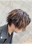 マッシュパーマ/ウルフ/アッシュブラック/カルマパーマ/上尾