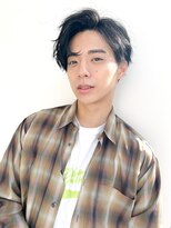 ジョエミバイアンアミ(joemi by Un ami) (joemi 新宿)かき上げ前髪の黒髪ランダムパーマ　近江