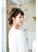 編み込み×ねじりパーティーアップ