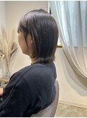 朝楽耳掛けショートボブ グレーベージュ髪質改善 骨格似合わせ