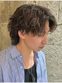 センターパートツイストスパイラルパーマメンズ群馬高崎眉毛