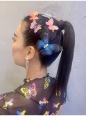 蝶が舞うハイポニー※お飾りお持ち込み