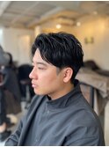 MEN'SHAIRマッシュパーマアッシュブラック