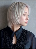 ホワイトブロンド/似合わせカット/ウルフカット髪質改善ショート