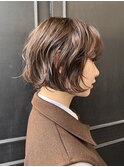 ＃ショートボブ＃パーマ＃オレンジブラウン