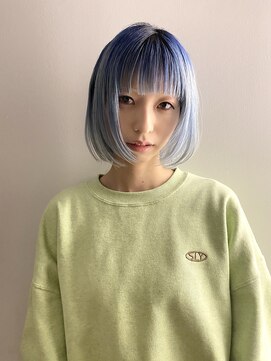 レコ 渋谷(LECO) グラデーションカラー切りっぱなしボブ