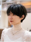 マッシュショート ダークアッシュ 似合わせカット