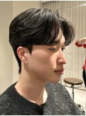 ダウンパーマメンズヘアセンターパートカルマパーマ