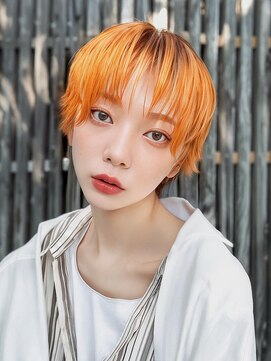 ネオリーブウリ 二子玉川店(Neolive uri) ミディアムヘア暗めカラーデザインカラーフェイスフレーミング