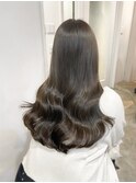 ・大人ガーリーダークアッシュ似合わせカットミディアムレイヤー