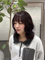 アッドバイケンジ(Add.. by KENJE)&nbsp;ミディアムレイヤー×顔周りカット×ワインレッド