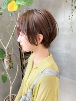 テトヘアー(teto hair) アッシュブラウン、マニッシュショート、耳掛け、ショートボブ